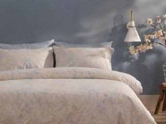 �ift Ki�ilik Puffy Claus Polycotton Nevresim Tak�m� - Bej